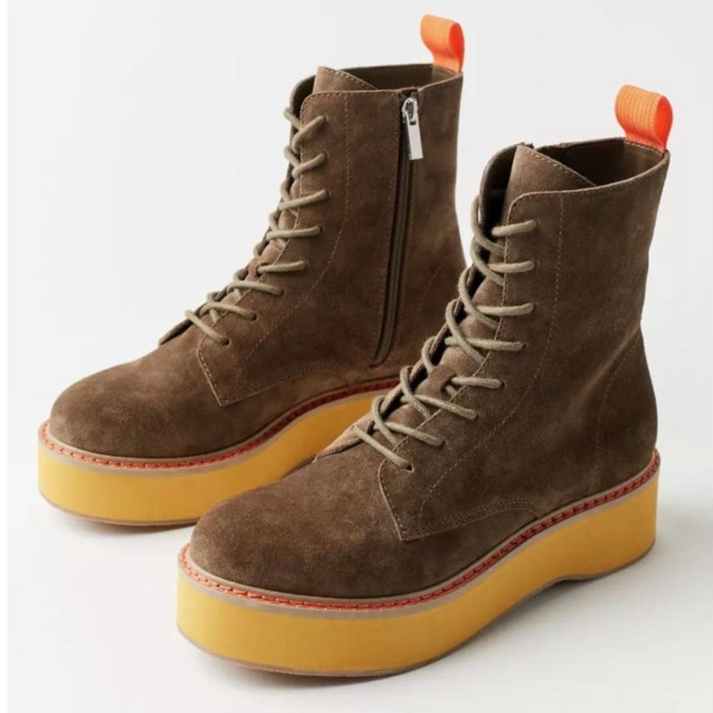 Urban Outfitters Gemma Suede Utility Boot Green 9